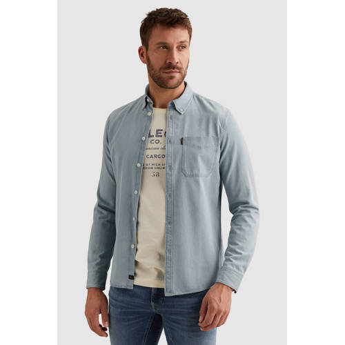 PME Legend regular casual overhemd lichtblauw afbeelding