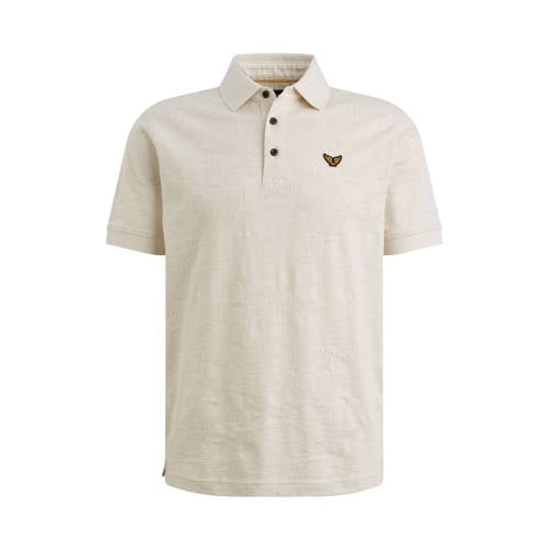 PME Legend regular polo met ingebreid patroon beige afbeelding