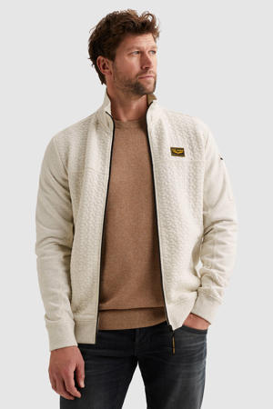 sweatvest met textuur ecru