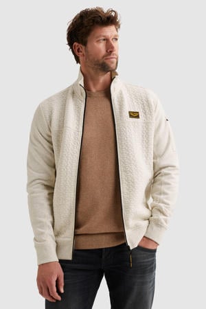 sweatvest met textuur ecru