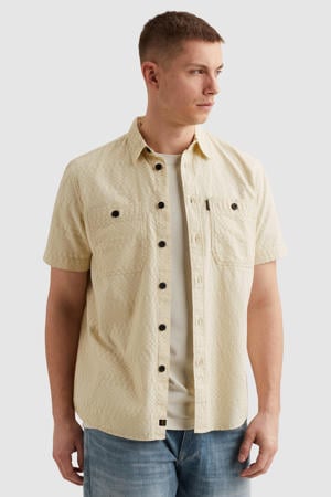 overshirt beige met textuur