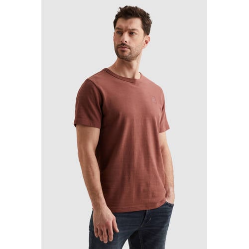 PME Legend regular T-shirt gebreid roodbruin afbeelding