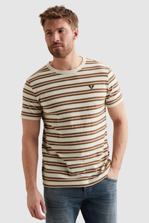 regular gestreepte T-shirt ecru