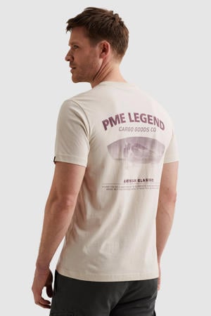 regular T-shirt met backprint ecru