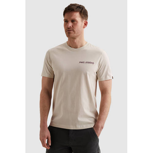 PME Legend regular T-shirt met backprint ecru afbeelding