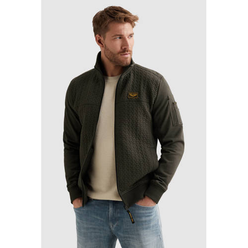 PME Legend sweatvest met textuur donkergroen afbeelding