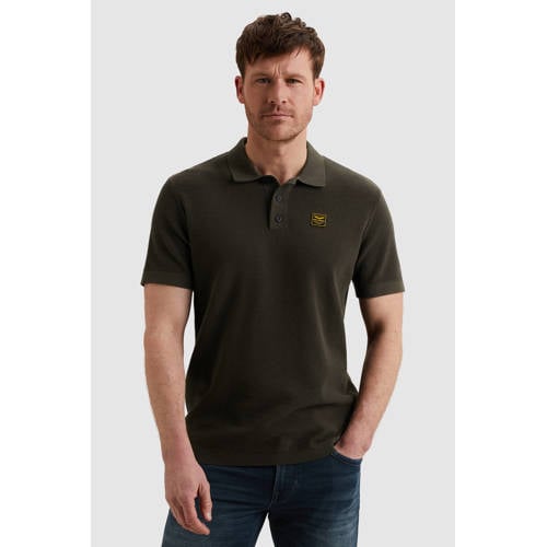 PME Legend regular polo gebreid donkergroen afbeelding