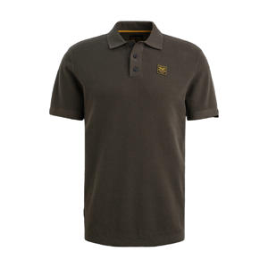 regular polo gebreid donkergroen