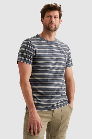 regular gestreepte T-shirt blauw