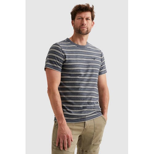 PME Legend regular gestreepte T-shirt blauw afbeelding