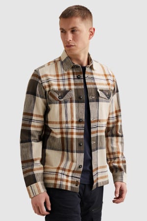 geruit overshirt ecru