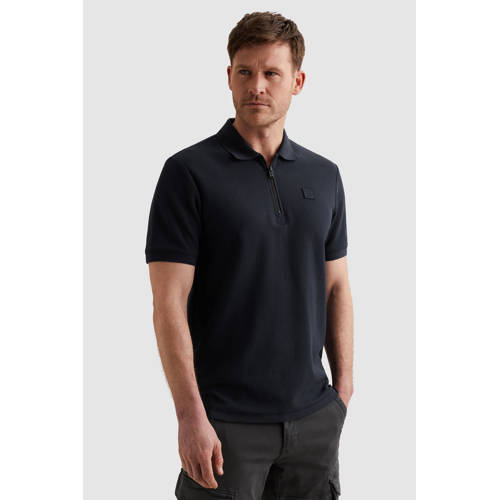 PME Legend regular polo donkerblauw gebreid afbeelding