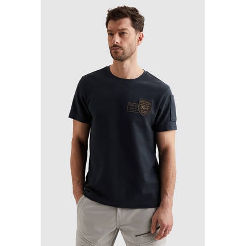 PME Legend regular T-shirt gebreid donkerblauw afbeelding