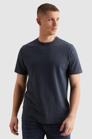 regular T-shirt gebreid donkerblauw