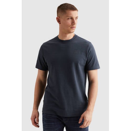 PME Legend regular T-shirt gebreid donkerblauw afbeelding