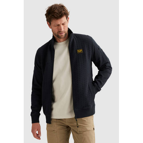 PME Legend sweatvest met textuur donkerblauw afbeelding