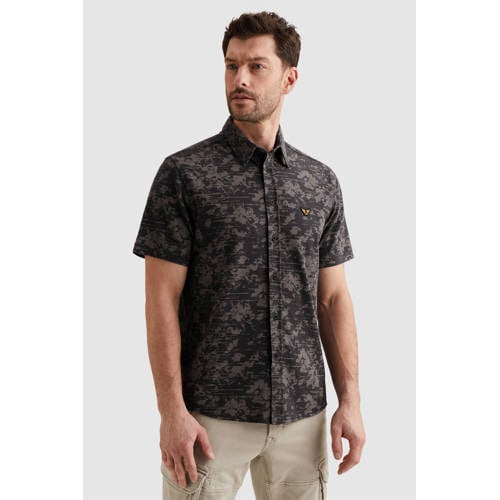 PME Legend regular casual overhemd fijn gebreid antraciet afbeelding