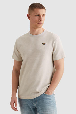 regular T-shirt fijn gebreid beige