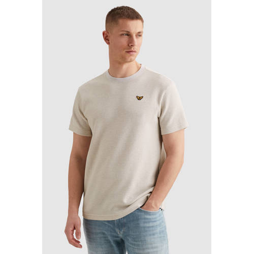 PME Legend regular T-shirt fijn gebreid beige afbeelding