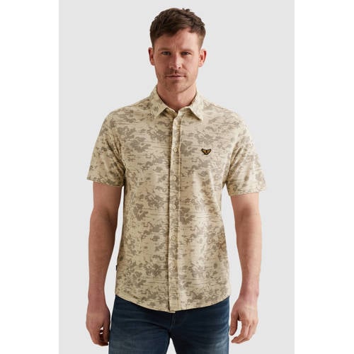 PME Legend regular casual overhemd fijn gebreid ecru afbeelding