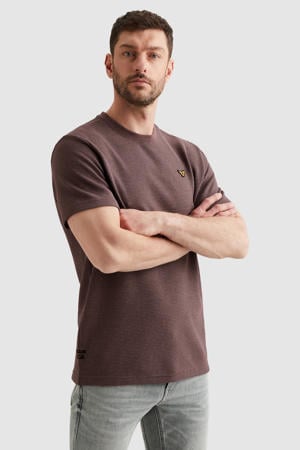 regular T-shirt fijn gebreid donkerpaars