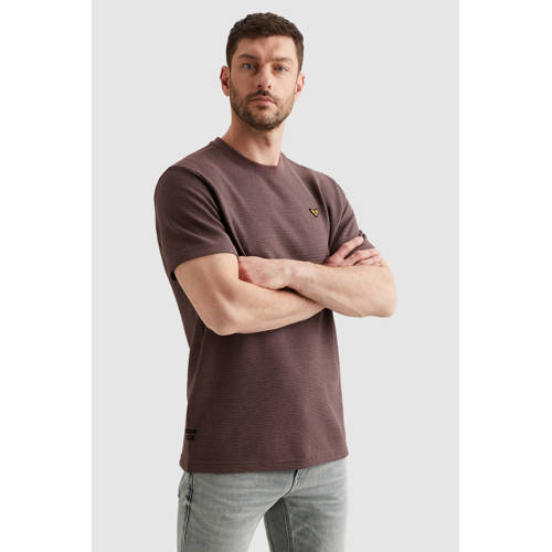 PME Legend regular T-shirt fijn gebreid donkerpaars afbeelding