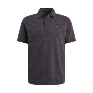 regular polo met ingebreid patroon zwart