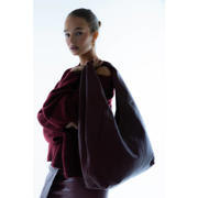 thumbnail: BRONX leren schoudertas PUFF-Y donkerbruin