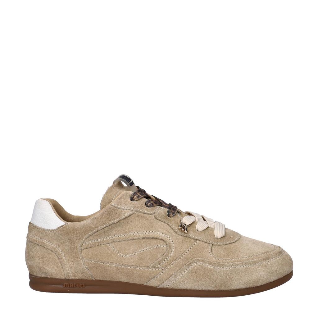 Beige dames Maruti Elena suède sneakers met veters