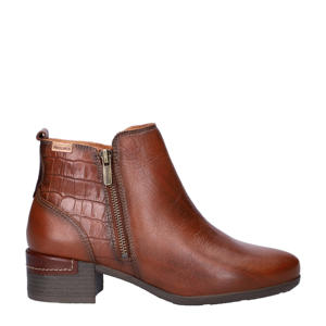 leren enkellaarzen cognac