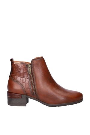 leren enkellaarzen cognac