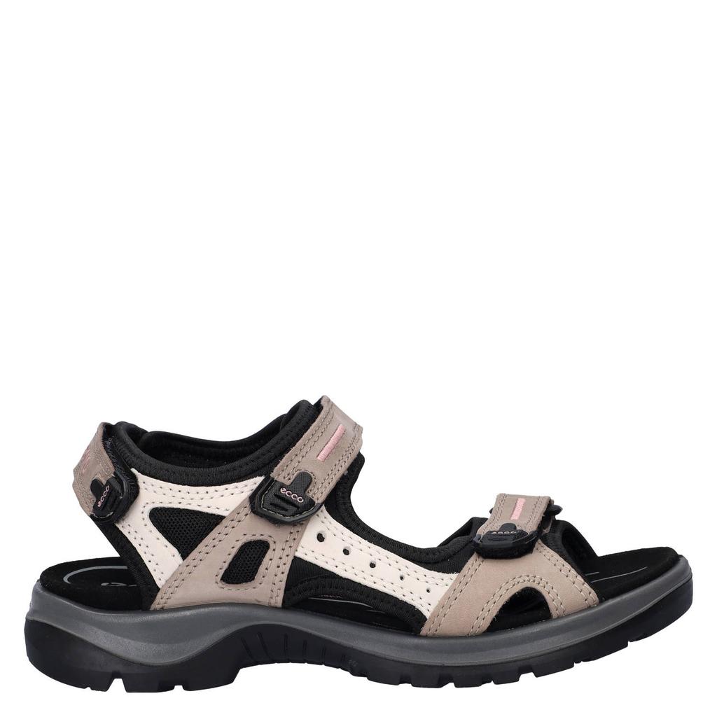 Bruin en beige dames Ecco Offroad Atmos suede sandalen van nubuck met klittenband