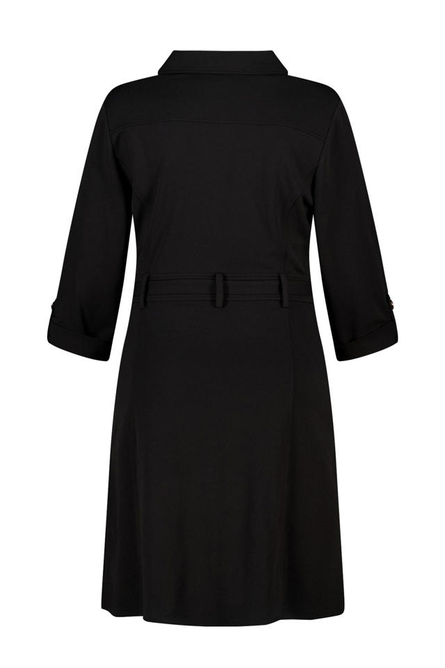 Je m'appelle Travelstof Dames Jurk Met stretch - Zwart - Maat XL