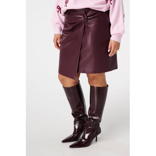 MS Mode imitatieleren rok donkerrood afbeelding