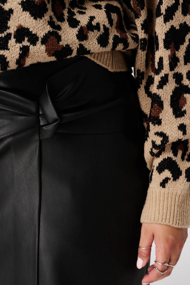 MS Mode imitatieleren rok zwart wehkamp