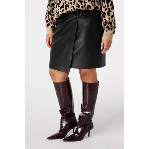 MS Mode imitatieleren rok zwart afbeelding