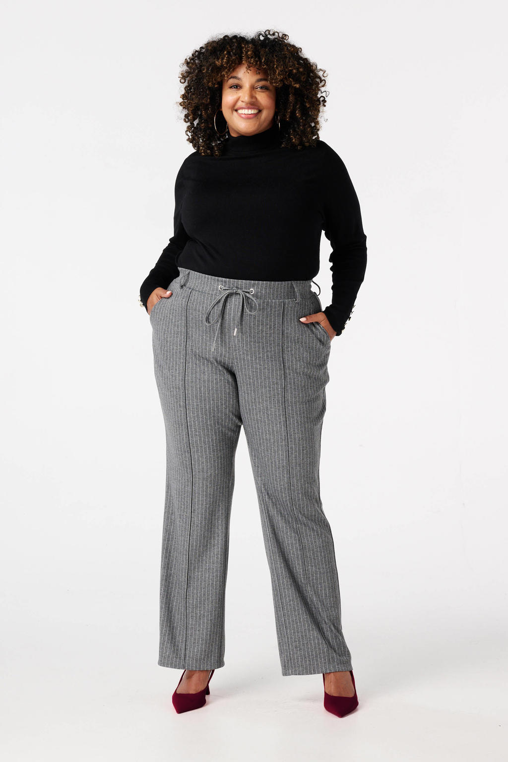 Dreamstar straight regular waist broek donkerrood Dreamstar straight regular waist broek donkerrood