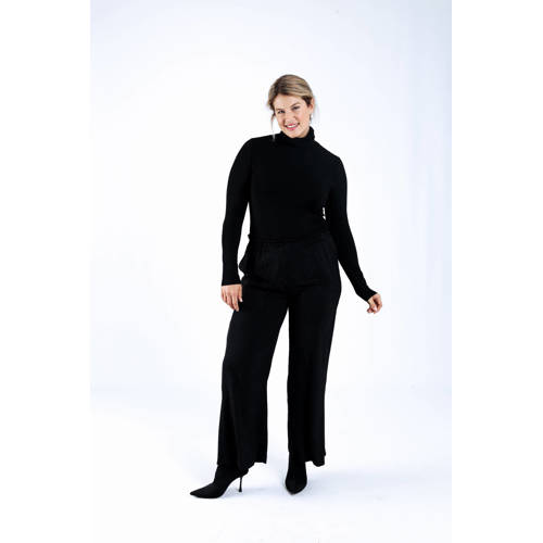Paprika straight high waist broek zwart afbeelding