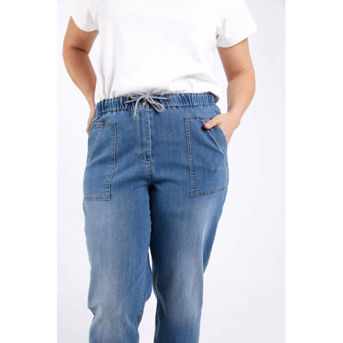 Paprika high waist barrel jeans medium blue denim afbeelding