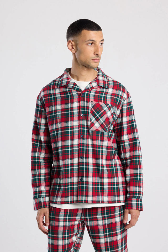 GLOBAL Pyjama's voor heren | 100% katoenen zachte flanellen pyjama's | Elastische top met lange mouwen en broekje met trekkoord T-shirt Zwart,Geruite Broek Rood/Zwart L GLOBAL Pyjama's voor heren | 100% katoenen zachte flanellen pyjama's | Elastische top met lange mouwen en broekje met trekkoord T-shirt Zwart,Geruite Broek Rood/Zwart L