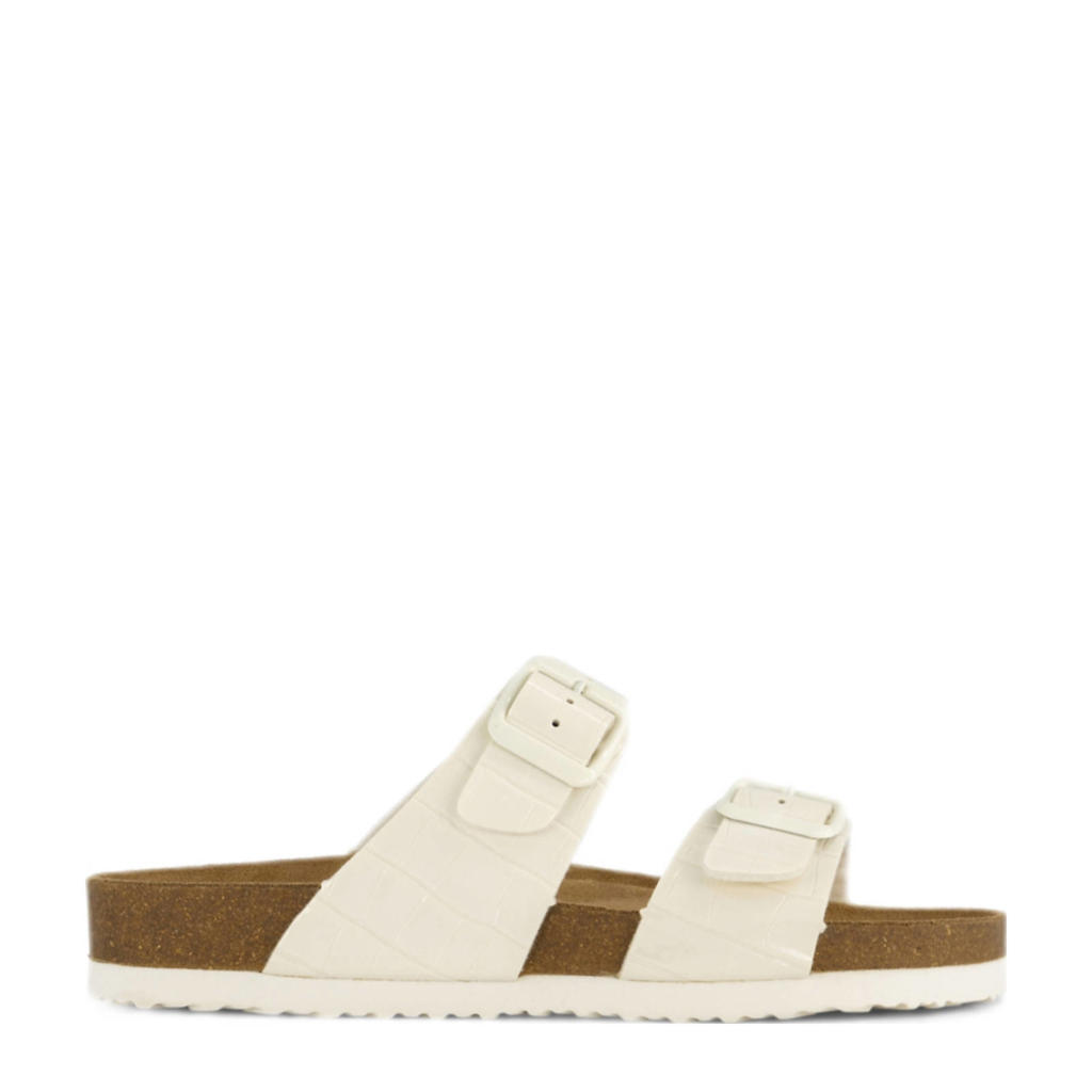 Ecru dames Graceland lak slippers met gesp