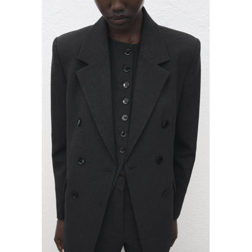 Mango oversized blazer grijs melange afbeelding