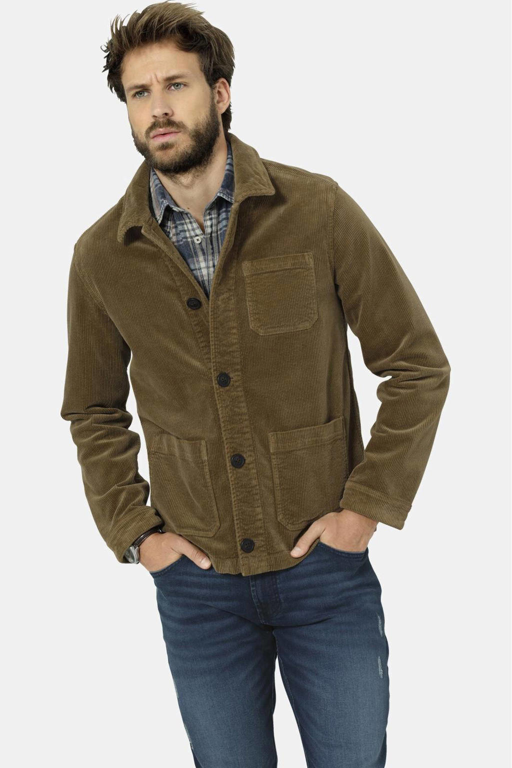 Babista corduroy jas Plus Size - bruin