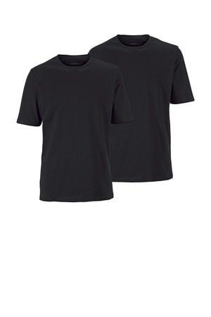 regular fit T-shirt Plus Size - zwart (set van 2)
