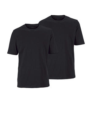 regular fit T-shirt Plus Size - zwart (set van 2)