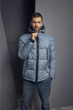 quilted winterjas Plus Size - lichtblauw