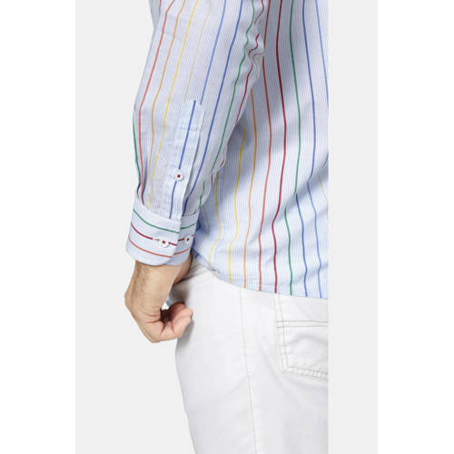Babista gestreept regular casual overhemd FLORENZIRO Plus Size lichtblauw afbeelding