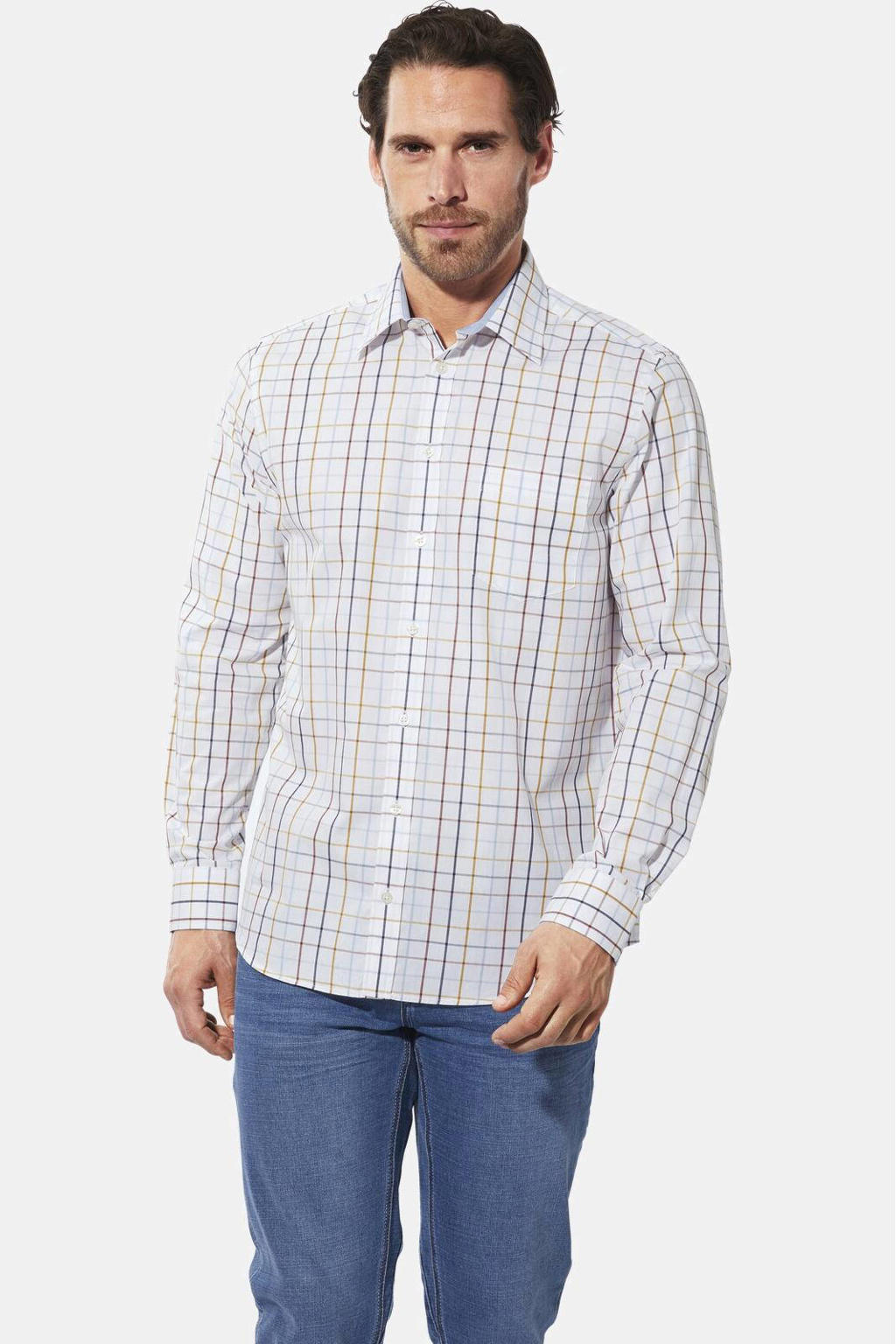 Babista regular fit geruite overhemd Plus Size - wit