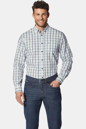 regular fit geruit overhemd Plus Size - wit