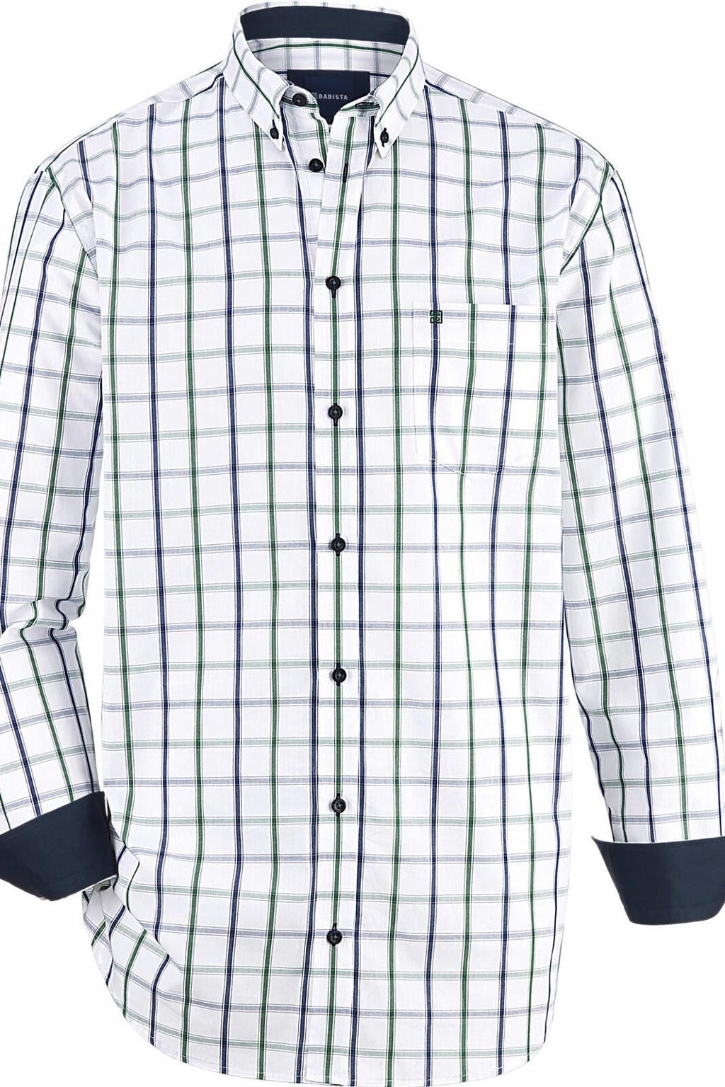 Babista regular fit geruit overhemd Plus Size - wit